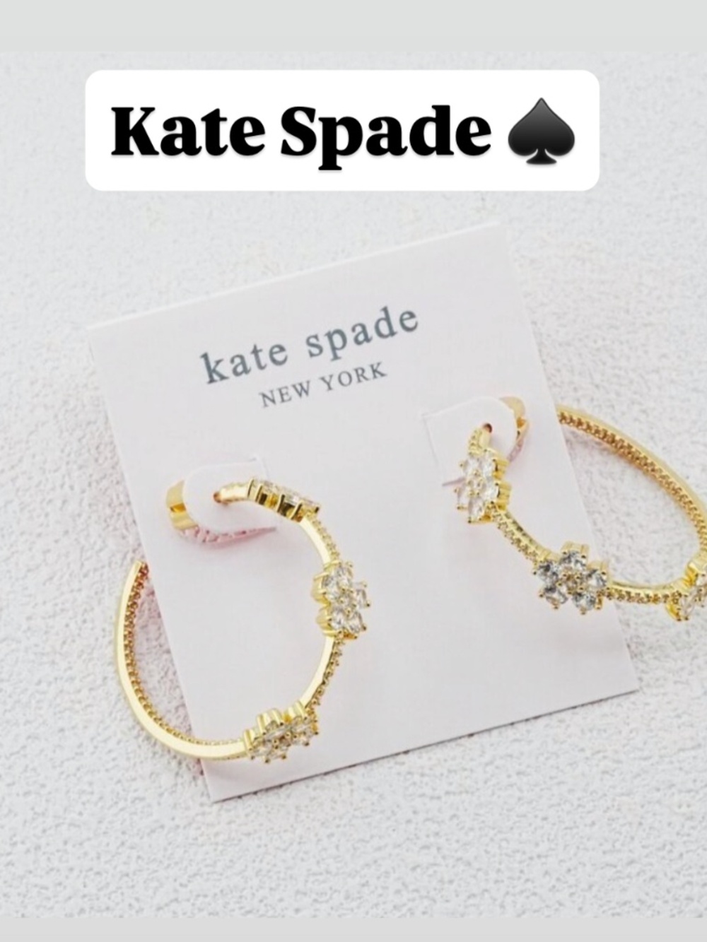 Kate Spade Gold CZ Three-Flower Earrings NWT Dust Bag Included